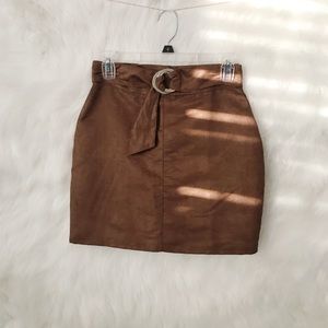 PLT brown mini skirt